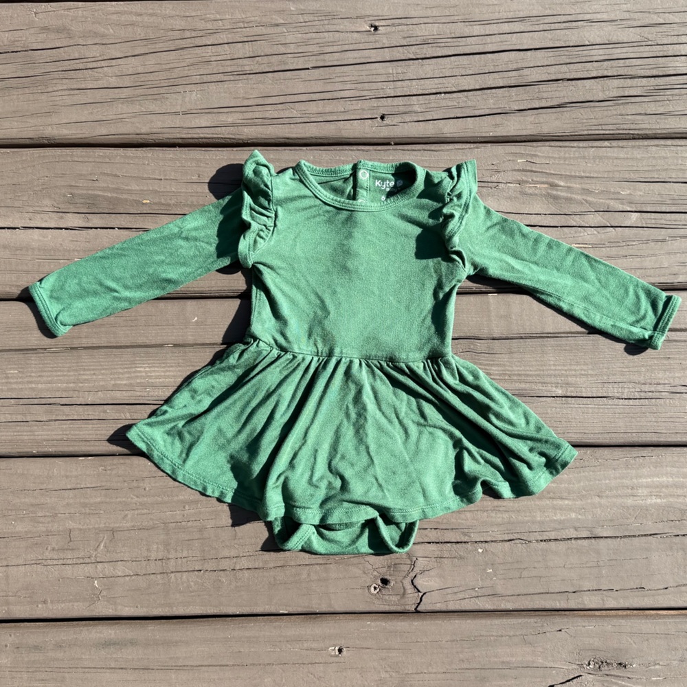 Kyte BABY Forest Green Twirl Dress - Size 6-12 months